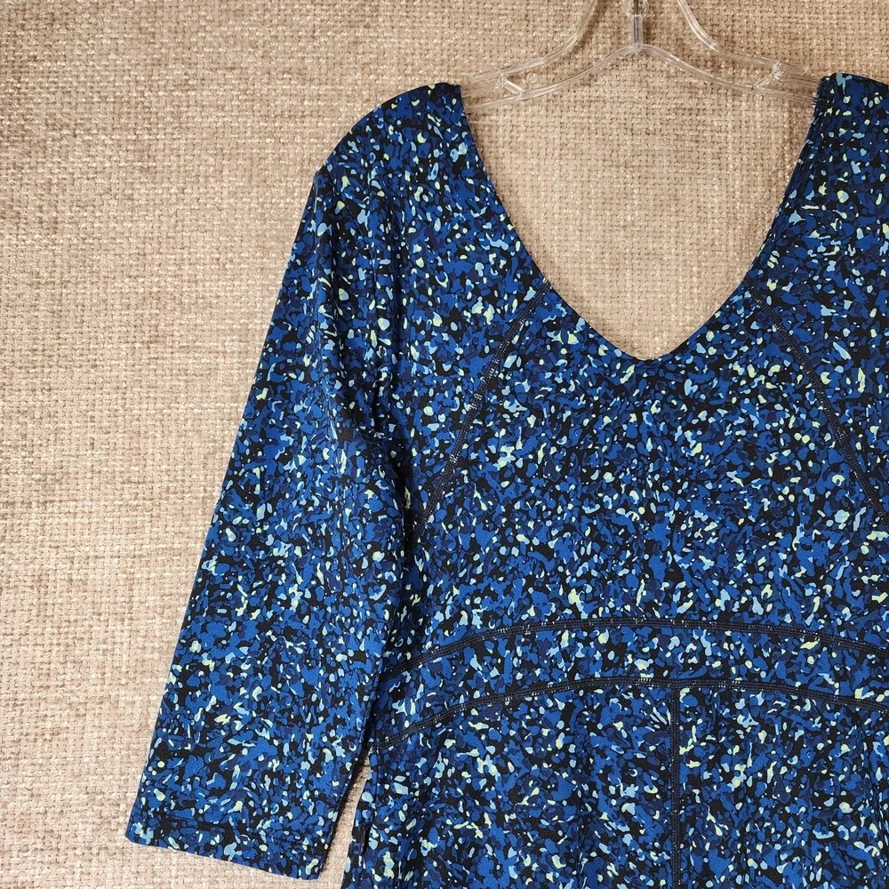 Title Nine Dream Double V Dress Womens M Sea Glass Blue Active Zip Pockets